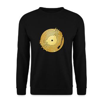 Vinyl Schallplatte - Unisex Pullover - Schwarz - Vorne - Alina (178cm) & Michal (187cm)