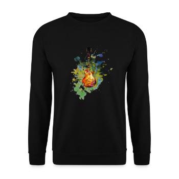 Guitariste guitare électrique - Sweat-shirt Unisexe - noir - Devant - Alina (178cm) & Michal (187cm)