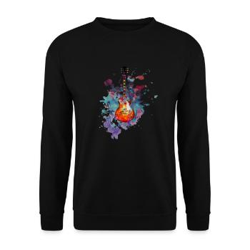 Gitarre Elektrogitarre Gitarrist - Unisex Pullover - Schwarz - Vorne - Alina (178cm) & Michal (187cm)