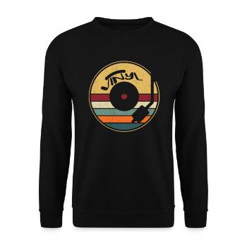 Disque vinyle rétro - Sweat-shirt Unisexe - noir - Devant - Alina (178cm) & Michal (187cm)