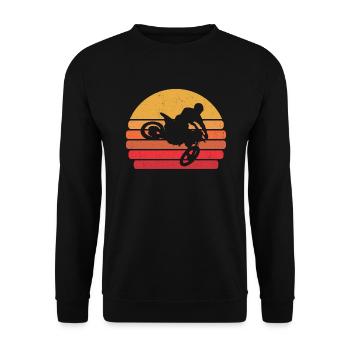 Retro Supercross MX Motocross - Unisex Pullover - Schwarz - Vorne - Alina (178cm) & Michal (187cm)