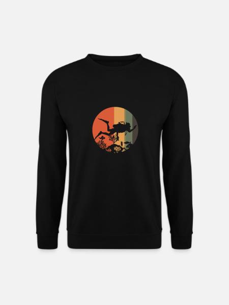 Retro Diving Scuba Divers Diving - Unisex Sweatshirt - black