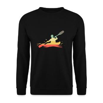 Retro Kayak Kayak Kayaker - Unisex Sweatshirt - black - Front - Alina (178cm) & Michal (187cm)