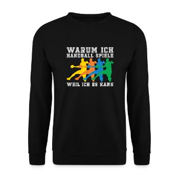 Handballspieler Handball Handballer - Unisex Pullover - Schwarz - Vorne - Alina (178cm) & Michal (187cm)