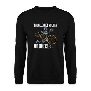 Handballspieler Handball Handballer - Unisex Pullover - Schwarz - Vorne - Alina (178cm) & Michal (187cm)