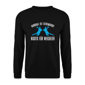 Handballspieler Handball Handballer - Unisex Pullover - Schwarz - Vorne - Alina (178cm) & Michal (187cm)