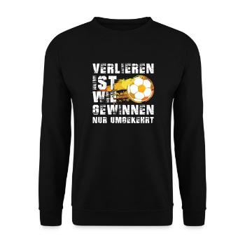 Fußball Fussball - Unisex Pullover - Schwarz - Vorne - Alina (178cm) & Michal (187cm)