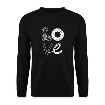 Photographe Photographe Photographie Appareil photo - Sweat-shirt Unisexe - noir - Devant - Alina (178cm) & Michal (187cm)