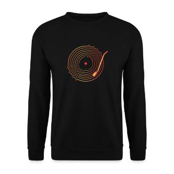 Vinyl Schallplatte - Unisex Pullover - Schwarz - Vorne - Alina (178cm) & Michal (187cm)