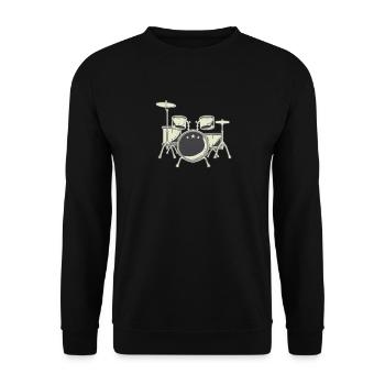 Schlagzeug Schlagzeuger - Unisex Pullover - Schwarz - Vorne - Alina (178cm) & Michal (187cm)