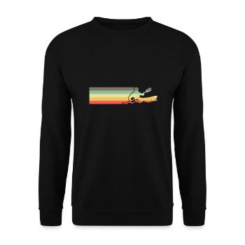 Retro Kajak Kayak Kajaker - Unisex Pullover - Schwarz - Vorne - Alina (178cm) & Michal (187cm)