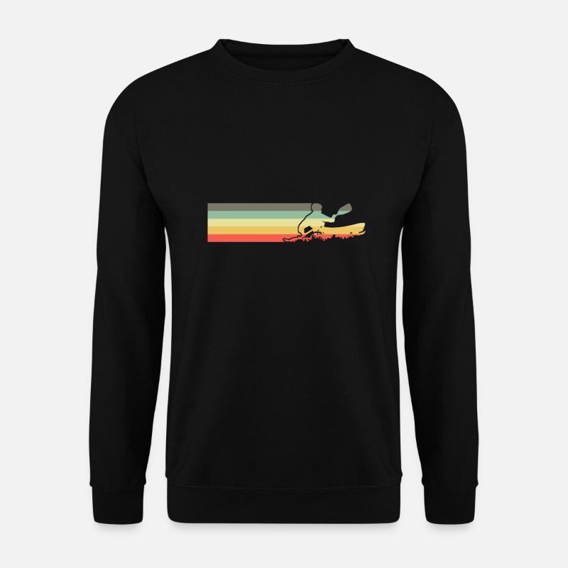 Retro Kajak Kayak Kajaker - Unisex Pullover - Schwarz