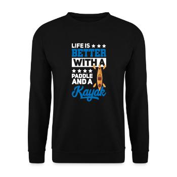 Kayak Kayak Kayaker - Unisex Sweatshirt - black - Front - Alina (178cm) & Michal (187cm)