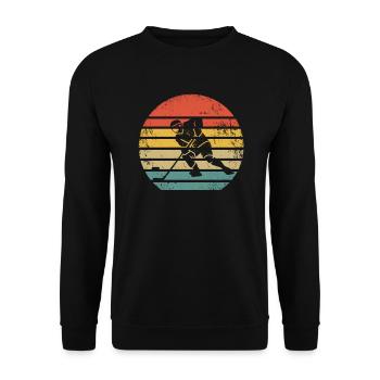 Hockey sur glace rétro - Sweat-shirt Unisexe - noir - Devant - Alina (178cm) & Michal (187cm)