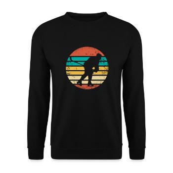Hockey sur glace rétro - Sweat-shirt Unisexe - noir - Devant - Alina (178cm) & Michal (187cm)