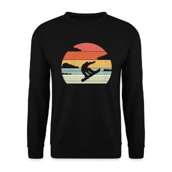Retro snowboard après-ski - Unisex Sweatshirt - black - Front - Alina (178cm) & Michal (187cm)