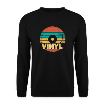 Vinyl Schallplatte - Unisex Pullover - Schwarz - Vorne - Alina (178cm) & Michal (187cm)