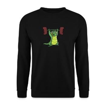 Gewichtheben Gewichtheber Langhantel - Unisex Pullover - Schwarz - Vorne - Alina (178cm) & Michal (187cm)