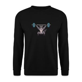 Weightlifting weightlifter barbell - Unisex Sweatshirt - black - Front - Alina (178cm) & Michal (187cm)