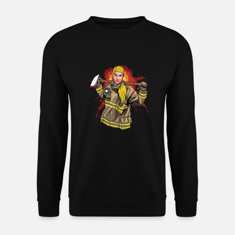 Fire department fire truck firefighter - Unisex Sweatshirt - black