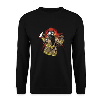 Pompier pompier pompier - Sweat-shirt Unisexe - noir - Devant - Alina (178cm) & Michal (187cm)