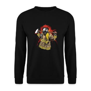 Pompier pompier pompier - Sweat-shirt Unisexe - noir - Devant - Alina (178cm) & Michal (187cm)