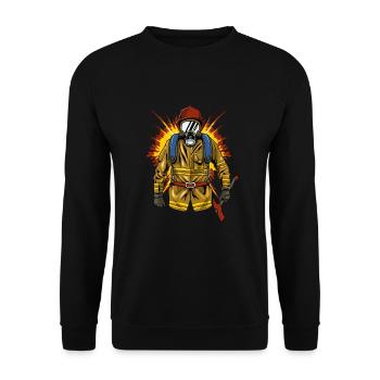 Pompier pompier pompier - Sweat-shirt Unisexe - noir - Devant - Alina (178cm) & Michal (187cm)