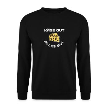 Käse Käseplatte Käsesorten Käserei - Unisex Pullover - Schwarz - Vorne - Alina (178cm) & Michal (187cm)