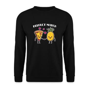 Pineapple Hawaii Aloha Pizza Pizzeria - Unisex Sweatshirt - black - Front - Alina (178cm) & Michal (187cm)