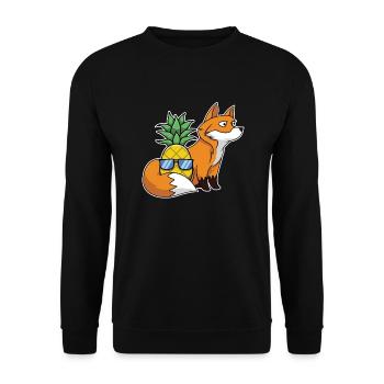 Pineapple Hawaii Aloha Fox Red Fox - Unisex Sweatshirt - black - Front - Alina (178cm) & Michal (187cm)