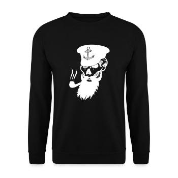 Voilier capitaine marin - Sweat-shirt Unisexe - noir - Devant - Alina (178cm) & Michal (187cm)