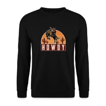 Cowboy Western Country Western Riding Horse Rodeo - Unisex Sweatshirt - black - Front - Alina (178cm) & Michal (187cm)