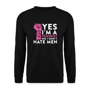 Feminism Woman Power Feminist - Unisex Sweatshirt - black - Front - Alina (178cm) & Michal (187cm)