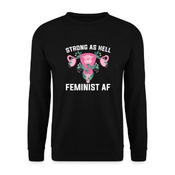 Feminism Woman Power Feminist - Unisex Sweatshirt - black - Front - Alina (178cm) & Michal (187cm)