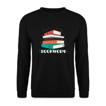 Bookworm book reading bookworm - Unisex Sweatshirt - black - Front - Alina (178cm) & Michal (187cm)