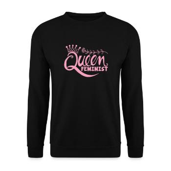 Feminism Woman Power Feminist - Unisex Sweatshirt - black - Front - Alina (178cm) & Michal (187cm)