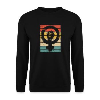 Feminism Woman Power Feminist - Unisex Sweatshirt - black - Front - Alina (178cm) & Michal (187cm)