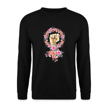Feminism Woman Power Feminist - Unisex Sweatshirt - black - Front - Alina (178cm) & Michal (187cm)