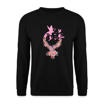Feminism Woman Power Feminist - Unisex Sweatshirt - black - Front - Alina (178cm) & Michal (187cm)