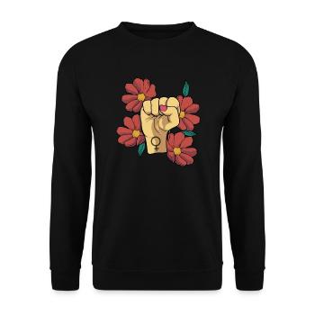 Feminism Woman Power Feminist - Unisex Sweatshirt - black - Front - Alina (178cm) & Michal (187cm)