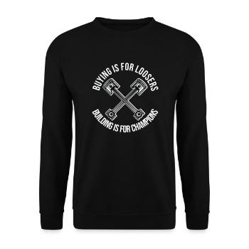 Car auto mechanic workshop auto mechanic - Unisex Sweatshirt - black - Front - Alina (178cm) & Michal (187cm)