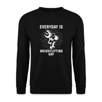 Weightlifting Weightlifter Barbell - Unisex Sweatshirt - black - Front - Alina (178cm) & Michal (187cm)