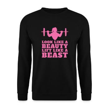 Weightlifting weightlifter barbell - Unisex Sweatshirt - black - Front - Alina (178cm) & Michal (187cm)