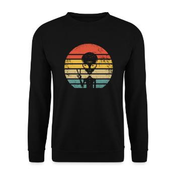 Alien extraterrestrial - Unisex Sweatshirt - black - Front - Alina (178cm) & Michal (187cm)