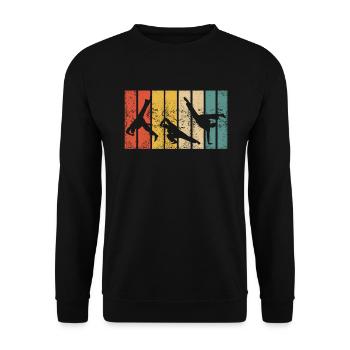 Retro Capoeira Fight Dance Roda Brazil Martial Arts - Unisex Sweatshirt - black - Front - Alina (178cm) & Michal (187cm)
