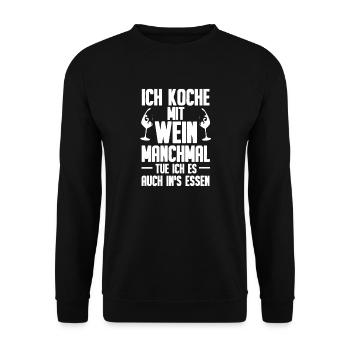 Koch Küchenchef Hobbykoch Küche Chef Chefkoch - Unisex Pullover - Schwarz - Vorne - Alina (178cm) & Michal (187cm)