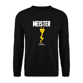 Elektriker Elektroniker Elektromeister - Unisex Pullover - Schwarz - Vorne - Alina (178cm) & Michal (187cm)