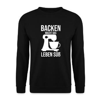 Bäcker Kuchen Backen Cookie Muffin Cupcake - Unisex Pullover - Schwarz - Vorne - Alina (178cm) & Michal (187cm)
