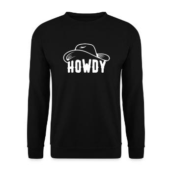 Howdy Cowboy Western Country Cheval Rodéo - Sweat-shirt Unisexe - noir - Devant - Alina (178cm) & Michal (187cm)