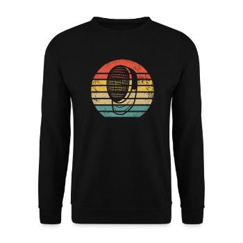 Retro Fechten Fechtsport Vintage Degen - Unisex Pullover - Schwarz - Vorne - Alina (178cm) & Michal (187cm)